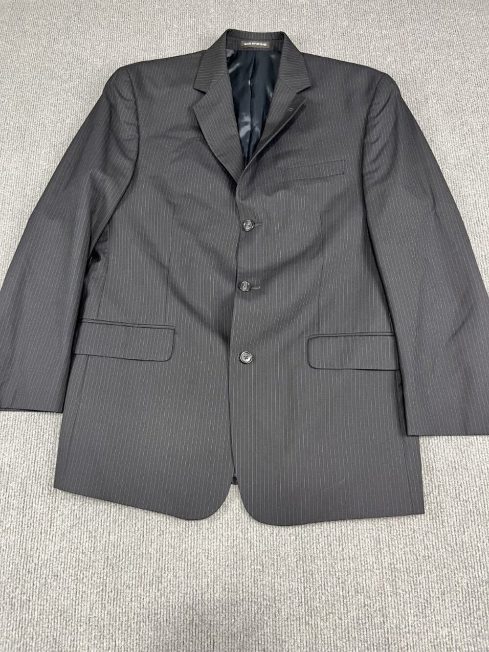Calvin Klein Mens 40R Navy Blue Pinstripe Suit Jacket Blazer